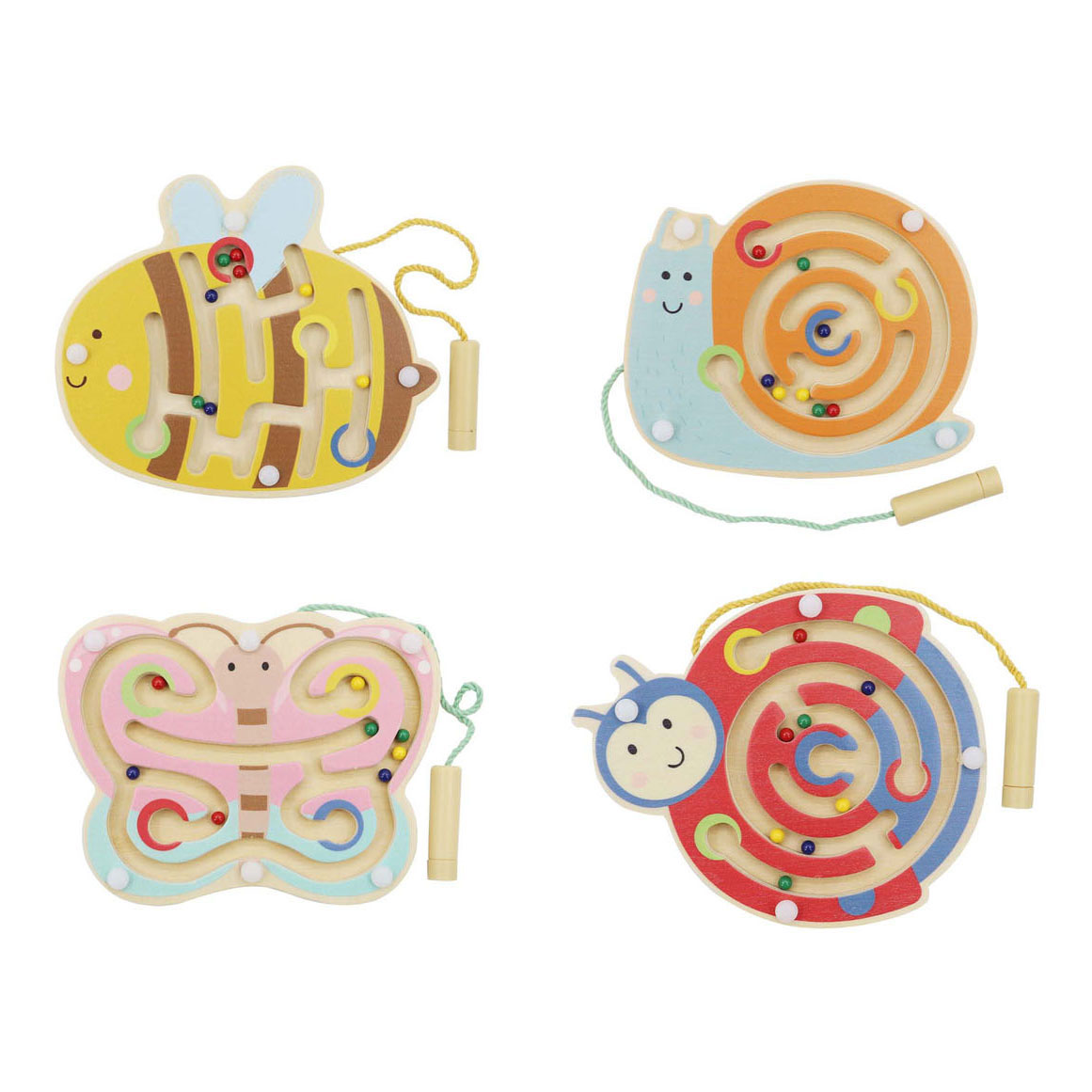 Houten Magneet Labyrint Lente Dier