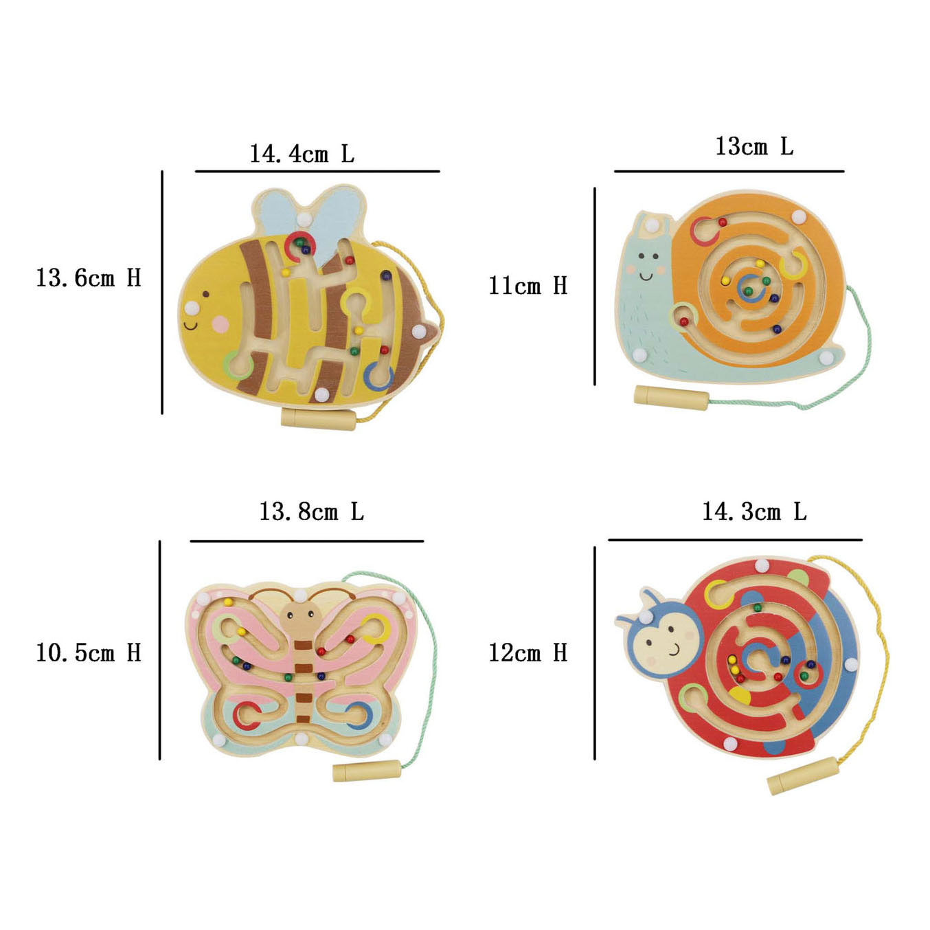 Houten Magneet Labyrint Lente Dier