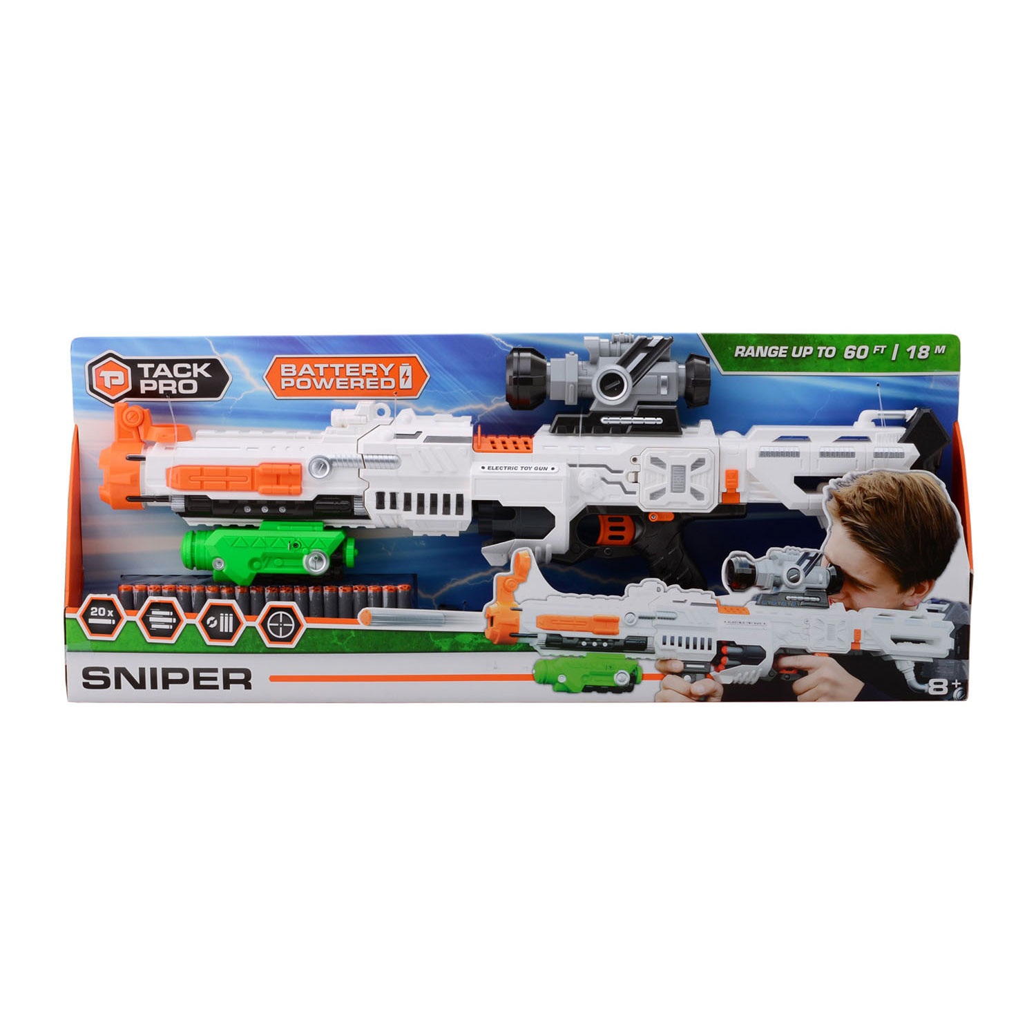 Tack Pro® Sniper met 20 darts en Licht, 75 cm