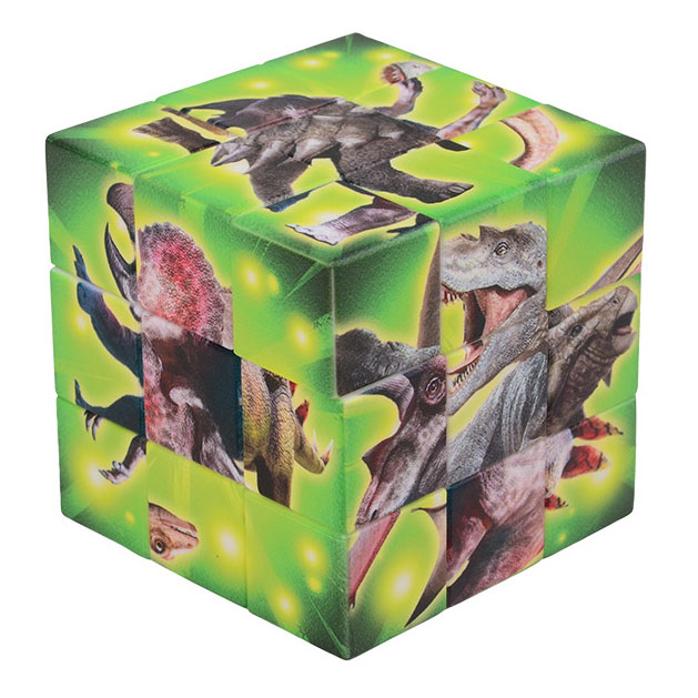 Cube de puzzle de cerveau de dinosaure