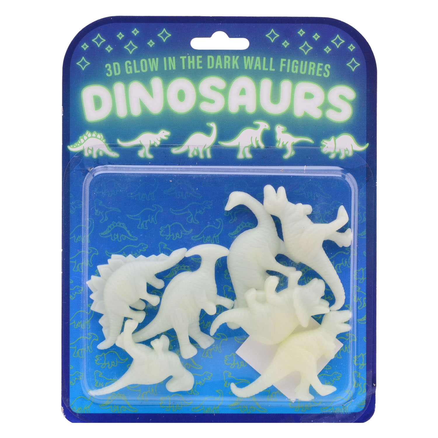 Glow in the dark 3D muur dino's, 7dlg.