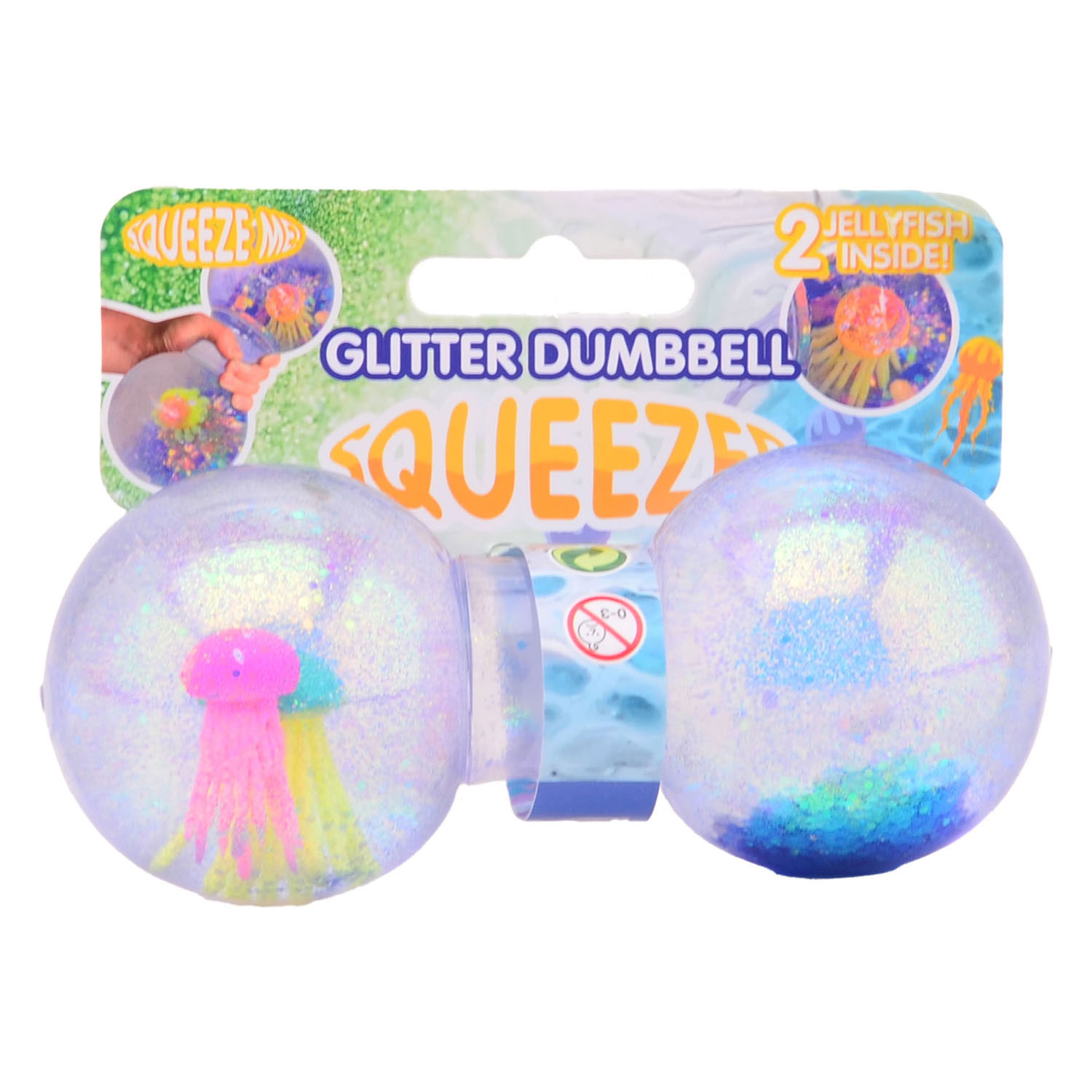 Glitzer-Squeeze-Hantel mit Qualle