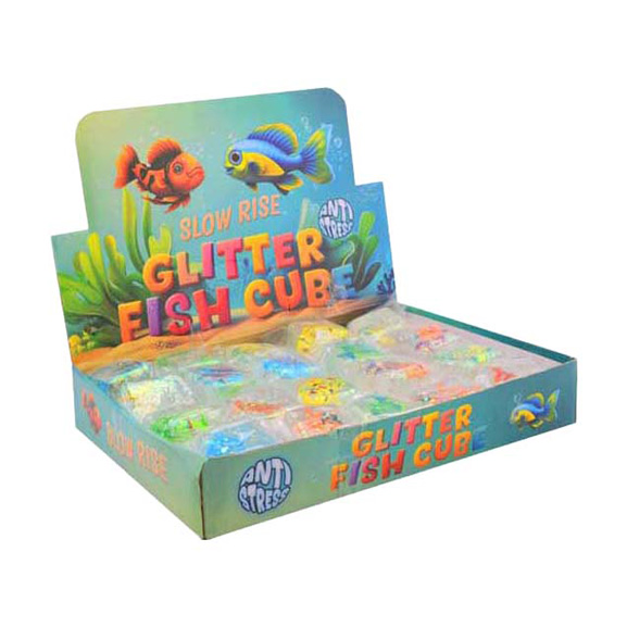 Cube à paillettes à croissance lente avec poisson