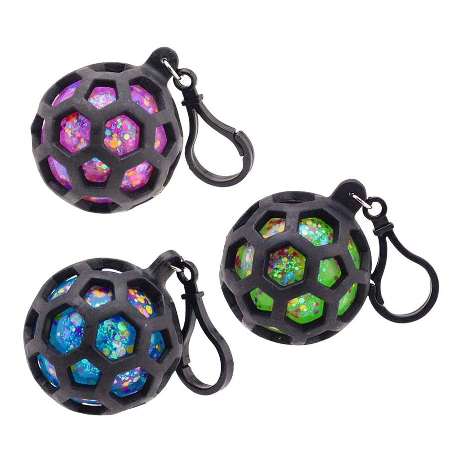 Boule à paillettes à presser avec crochet