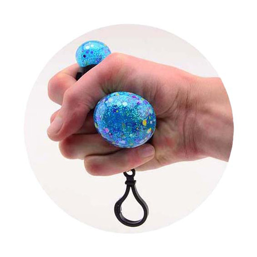 Boule à paillettes à presser avec crochet