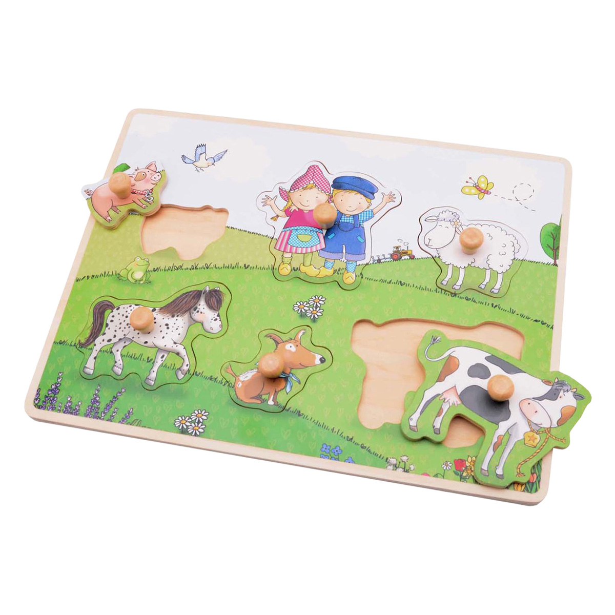Fien & Teun Holzknopfpuzzle - 6-tlg.