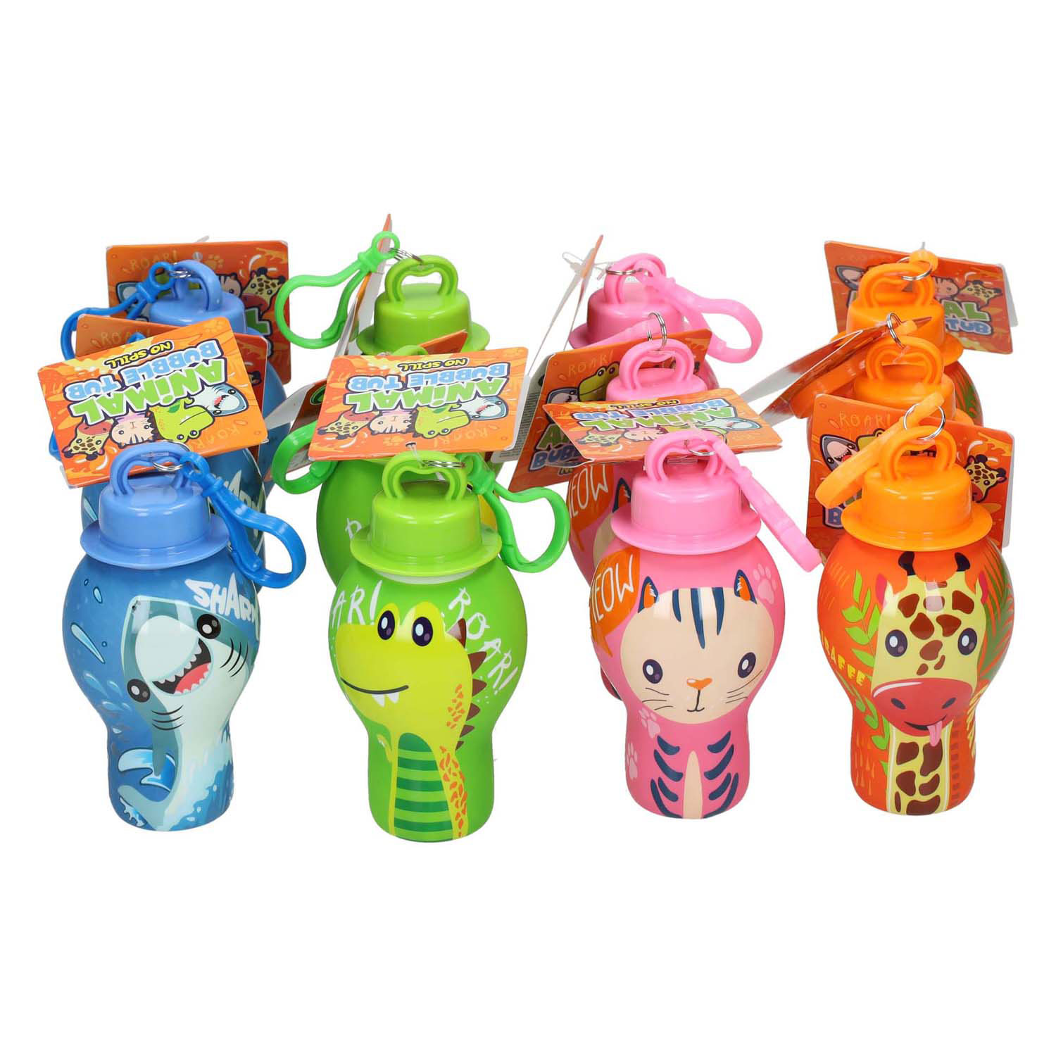 Souffleur de bulles anti-fuite en forme d'animal 30 ml - 12 pièces