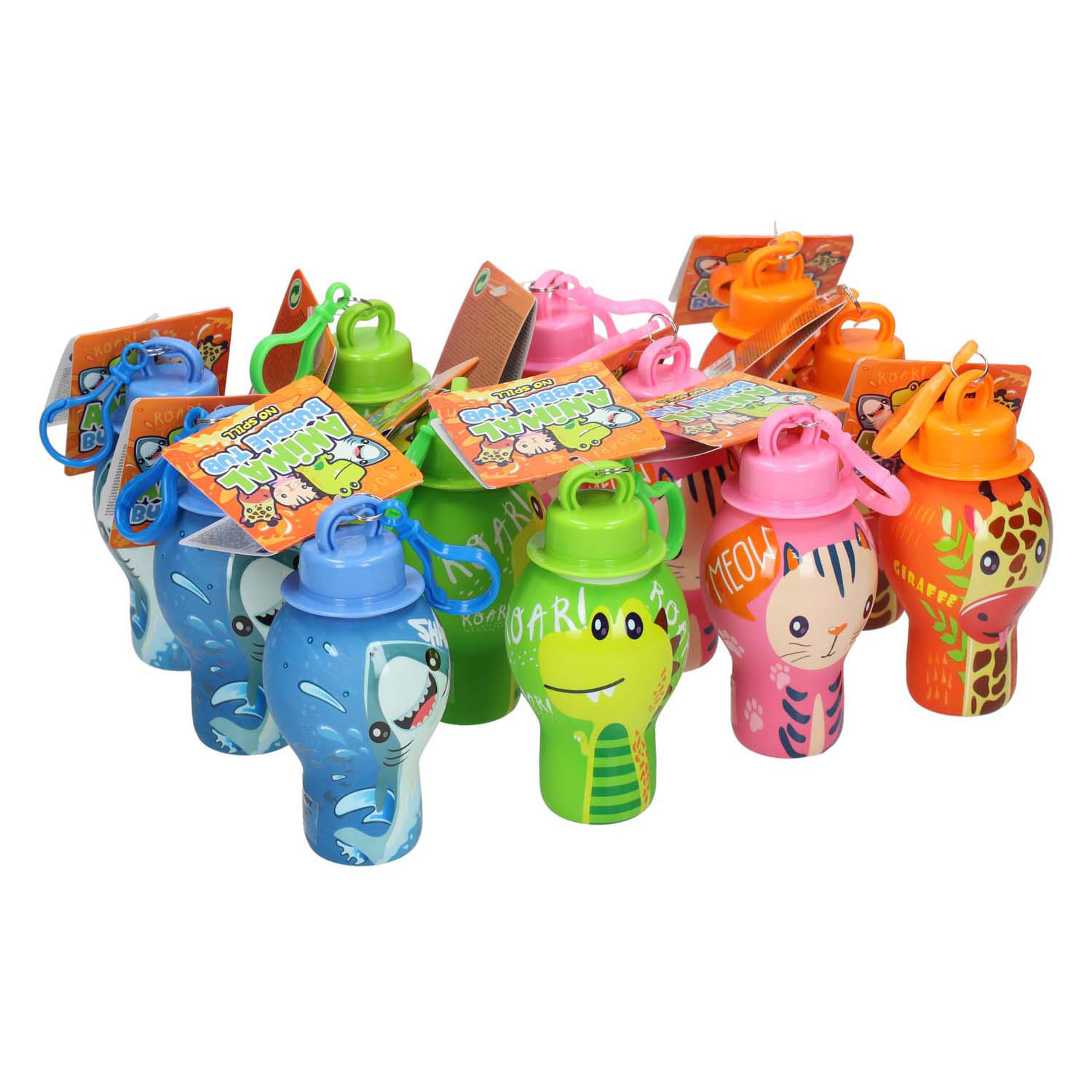 Souffleur de bulles anti-fuite en forme d'animal 30 ml - 12 pièces