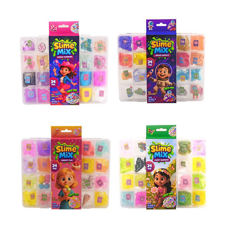 Pâte à modeler, slime et accessoires - 24 pièces.