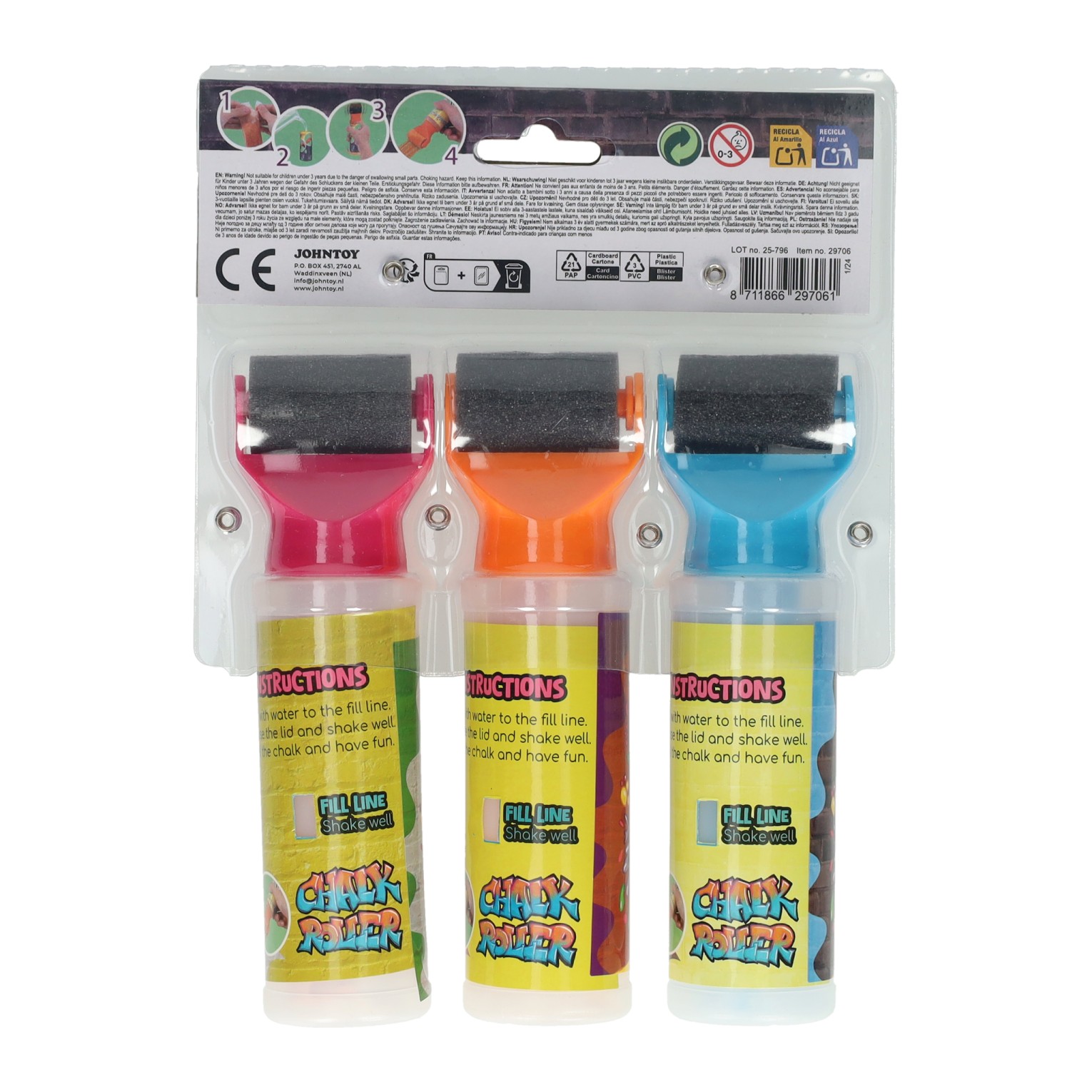 Krijtrollers - Set met 3 Kleuren