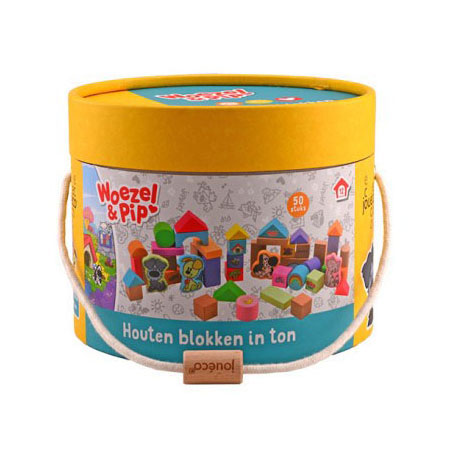 Woezel & Pip - Houten Blokken in Ton 50st.