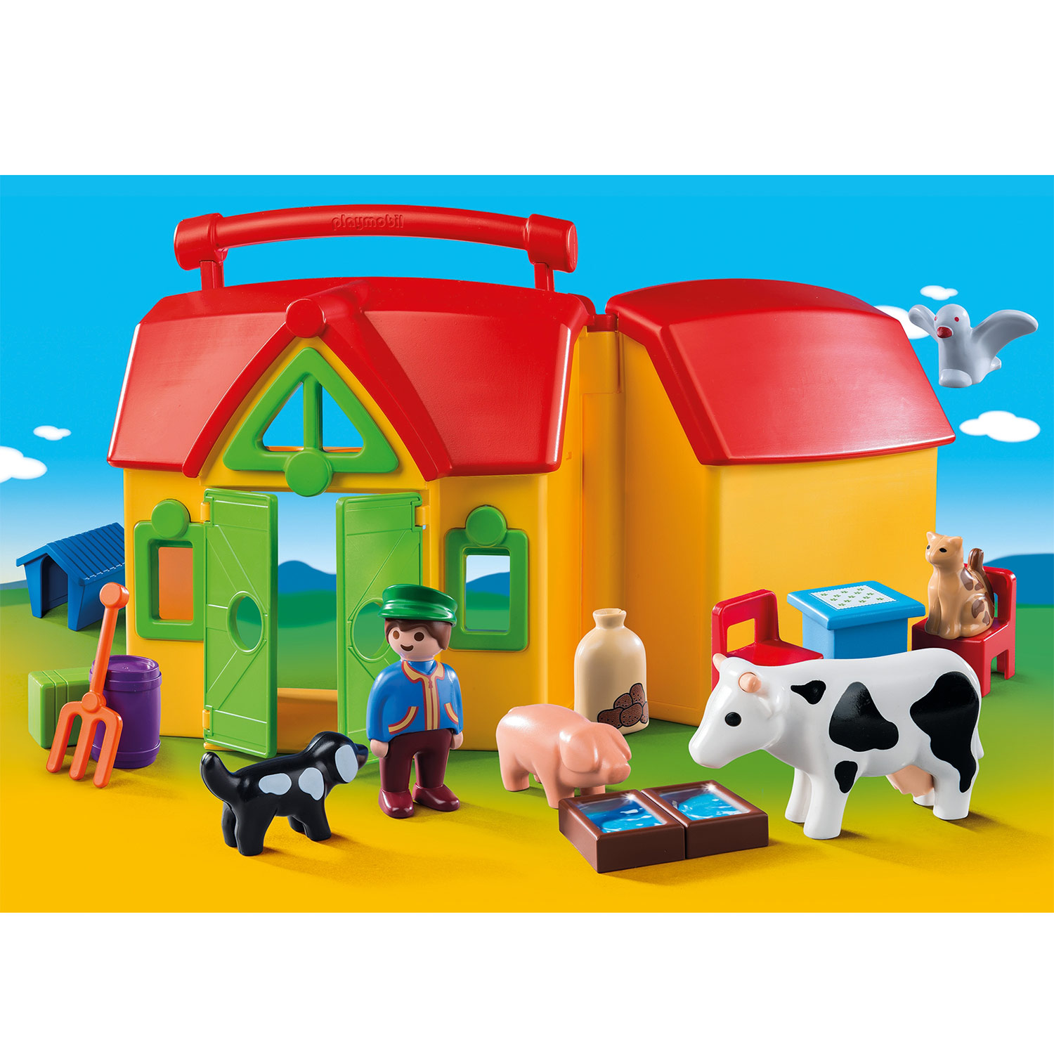 Playmobil 1.2.3. Bauernhof zum Mitnehmen mit Tieren - 6962