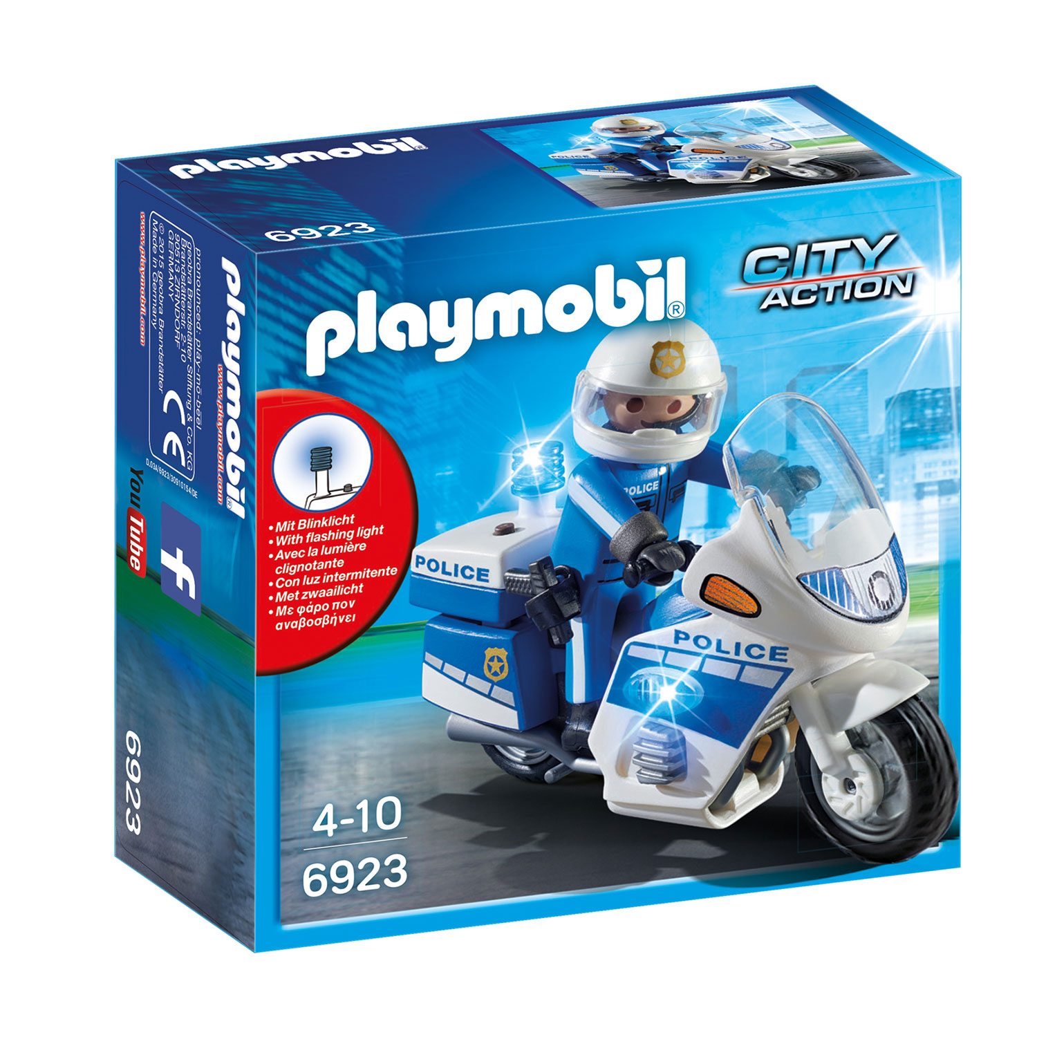 Playmobil 6923 Politiemotor met LED-licht