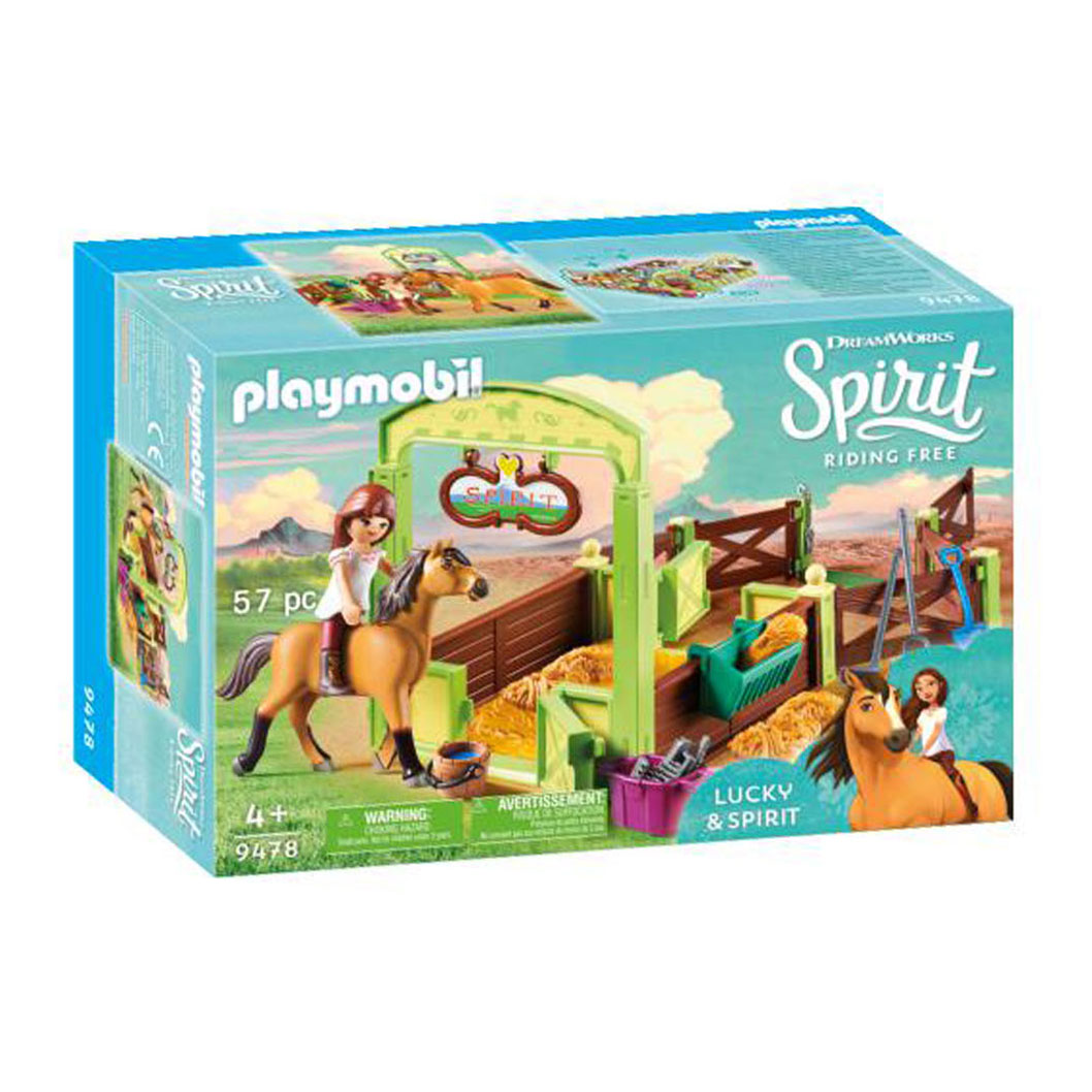 Playmobil Spirit 9478 Lucky & Spirit met Paardenbox