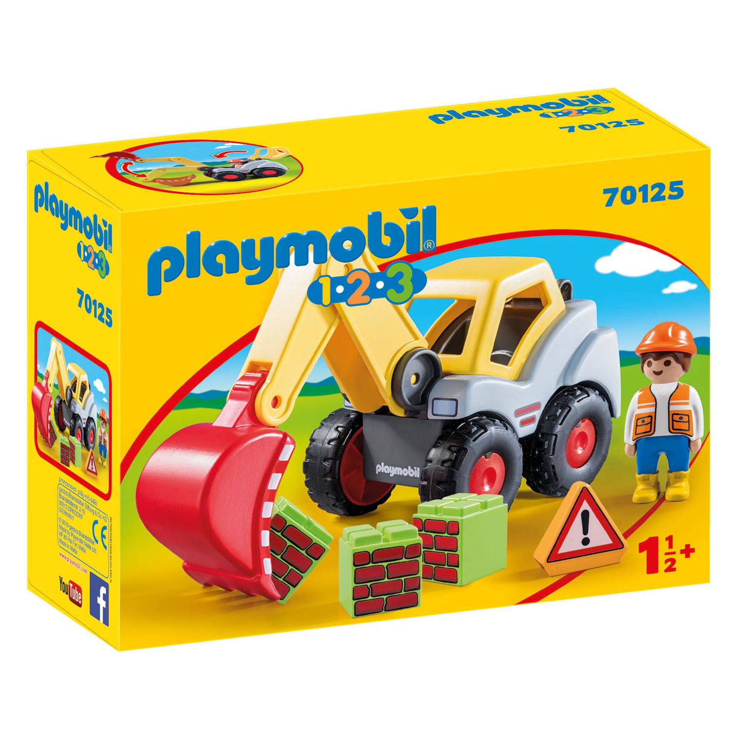 Playmobil 1.2.3. Tractopelle - 70125