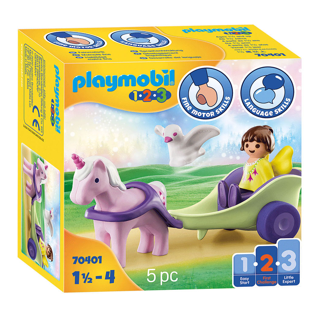 Playmobil 1.2.3. Eenhoornkoets met Fee - 70401