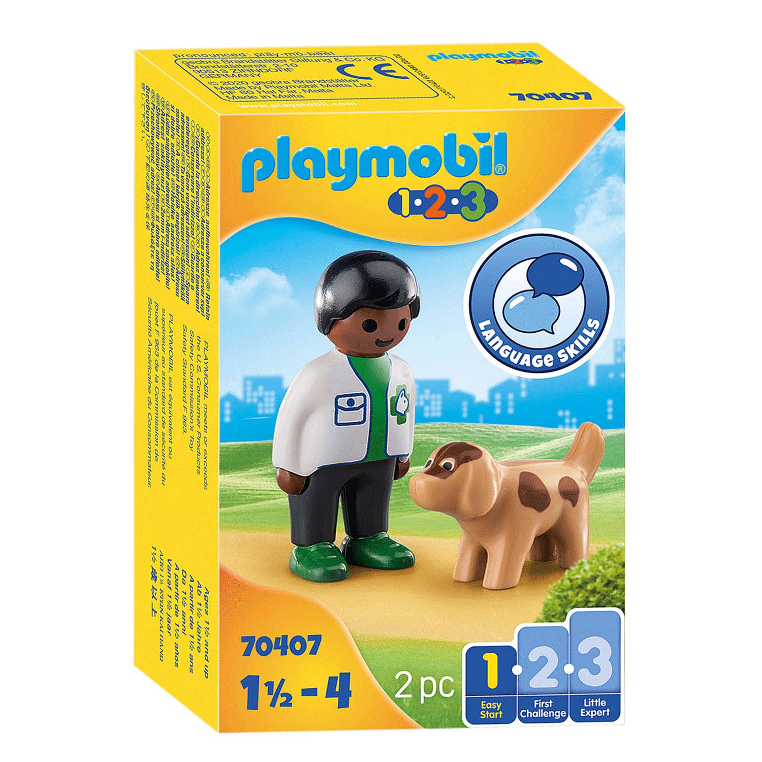 liefde Haiku Vluchtig Playmobil 1.2.3. Dierenarts met Hond - 70407 ... | Lobbes Speelgoed