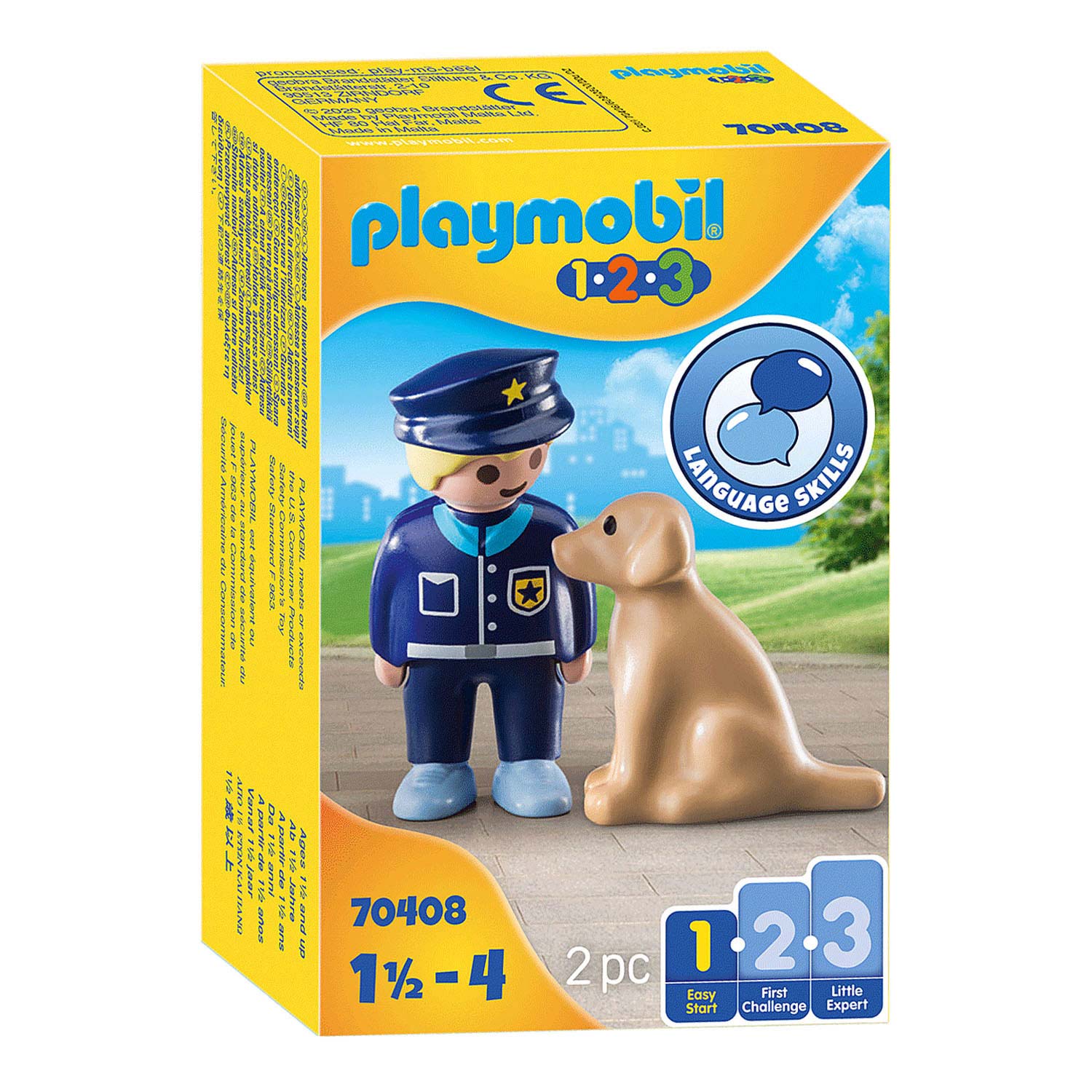 Playmobil 1.2.3. Policier avec chien - 70408