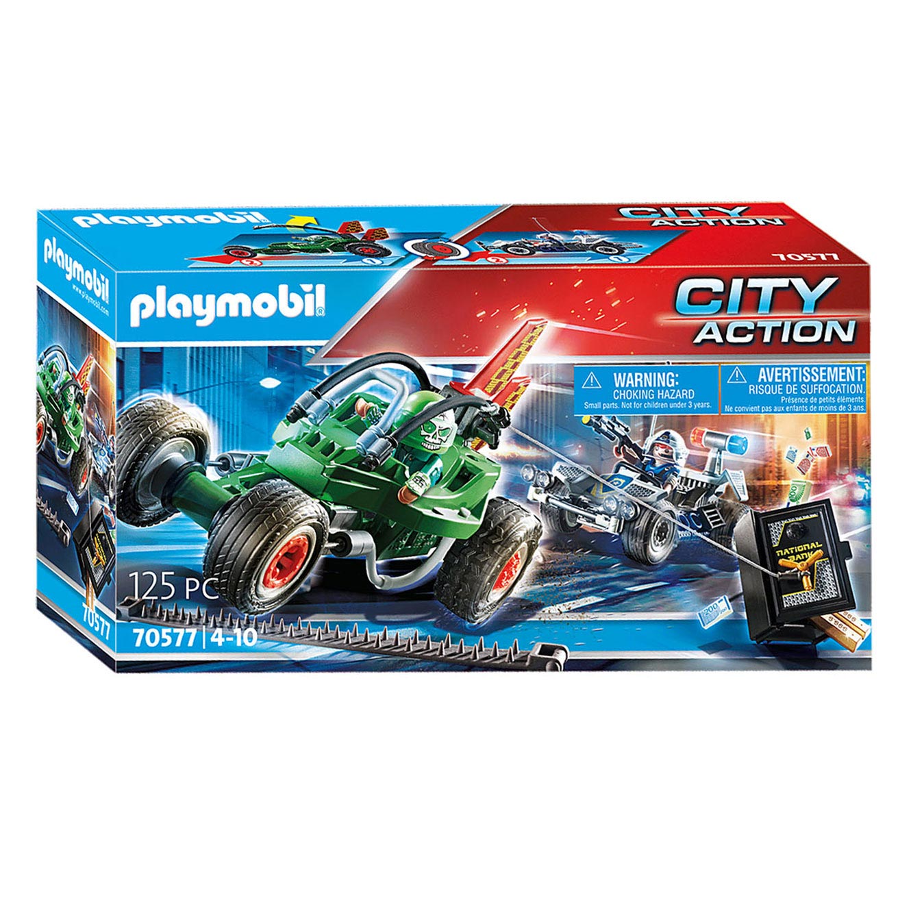 Playmobil City Action Carte Police Poursuite du voleur de coffre-fort - 70577