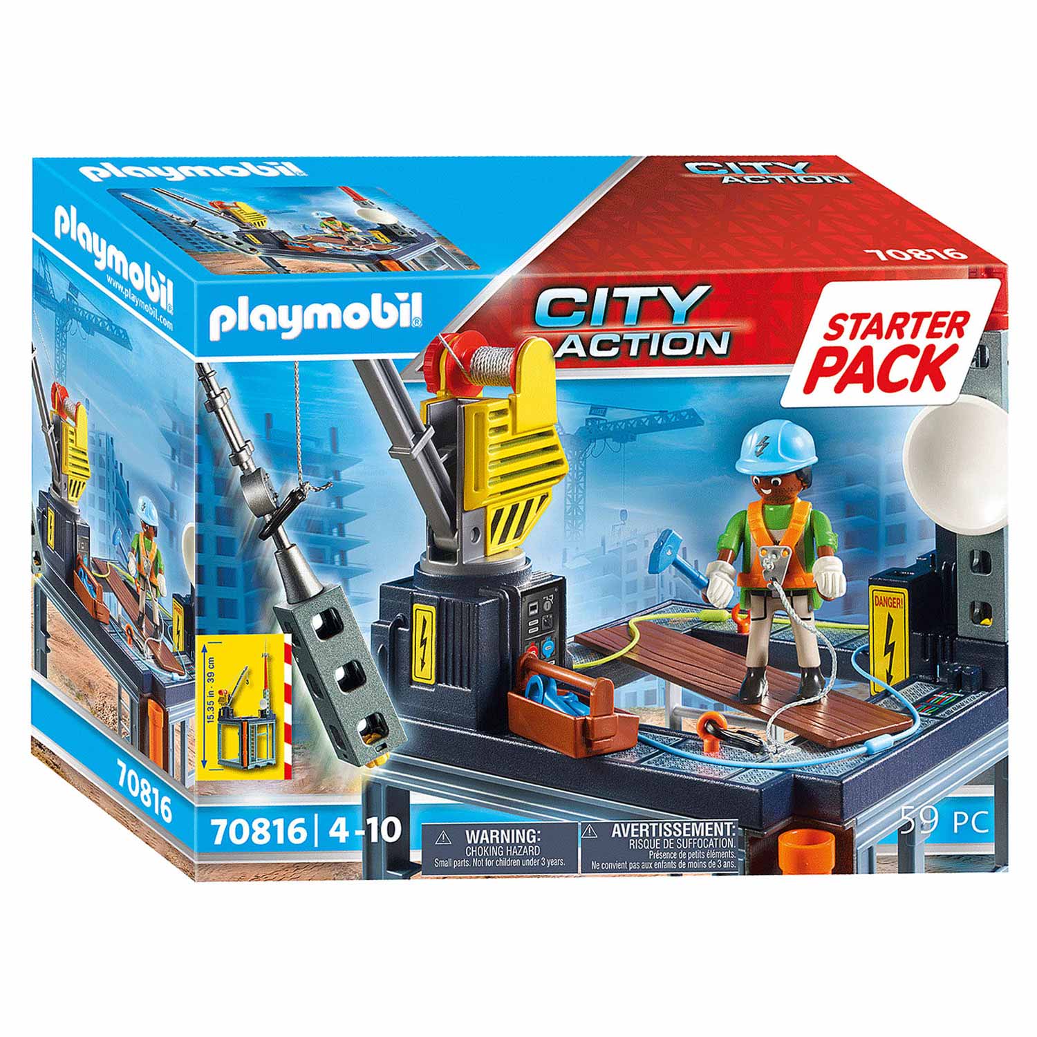 Playmobil City Action Starterset Bouwplaats met Lier - 70816