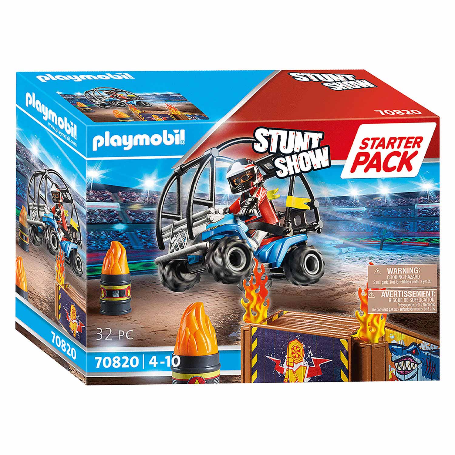 Playmobil Stuntshow Starterset Quad met Vuurhelling - 70820