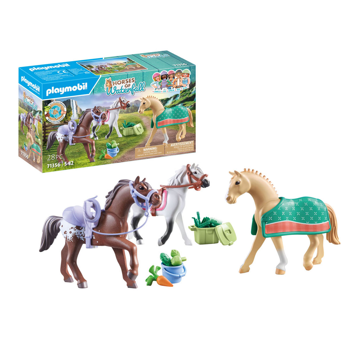 Playmobil Horses of Waterfall 3 Paarden met Accessoires - 71356