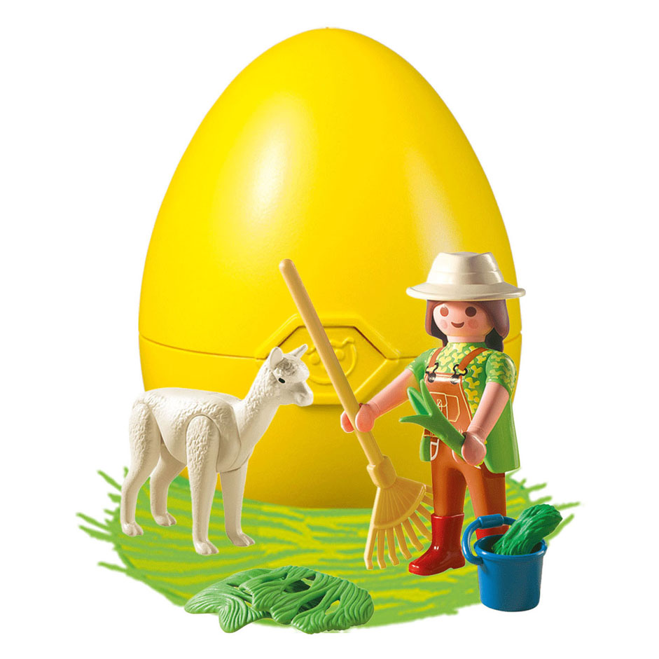 Playmobil Gardien de zoo avec alpaga dans un œuf - 4944