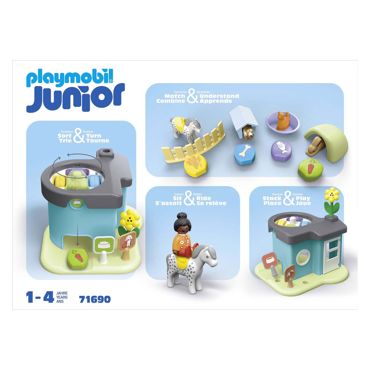 Playmobil 1.2.3. Pension pour animaux avec mangeoire automatique - 71690