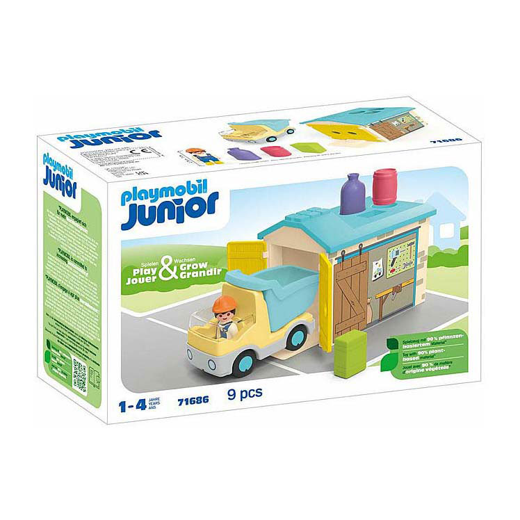 Playmobil Junior Ouvrier avec Garage de Tri - 71686