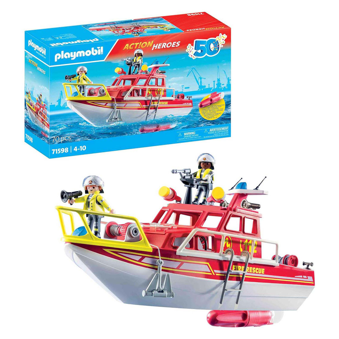 Playmobil Feuerwehr-Feuerlöschboot – 71598