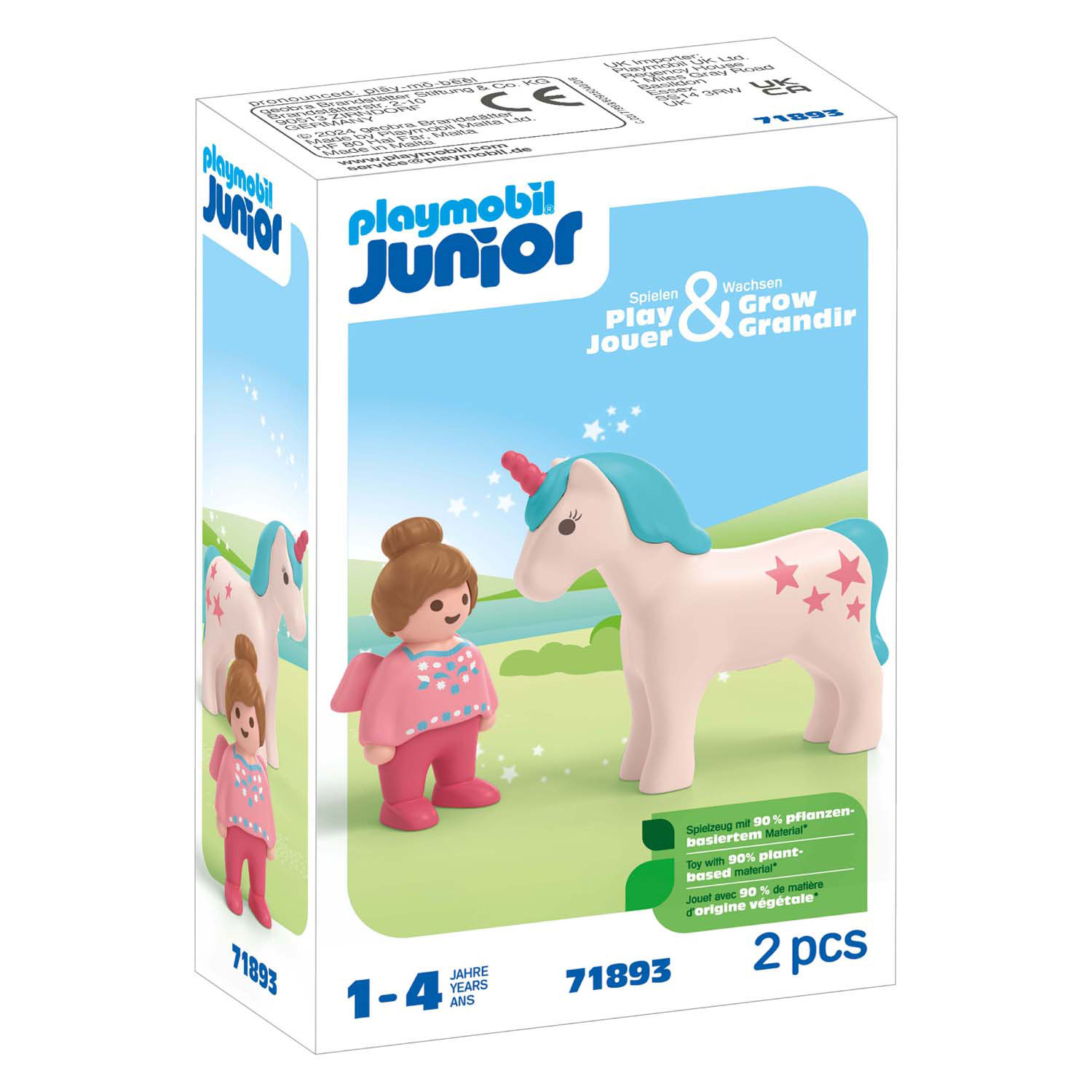 Playmobil Junior Licorne avec figurine de jeu - 71893