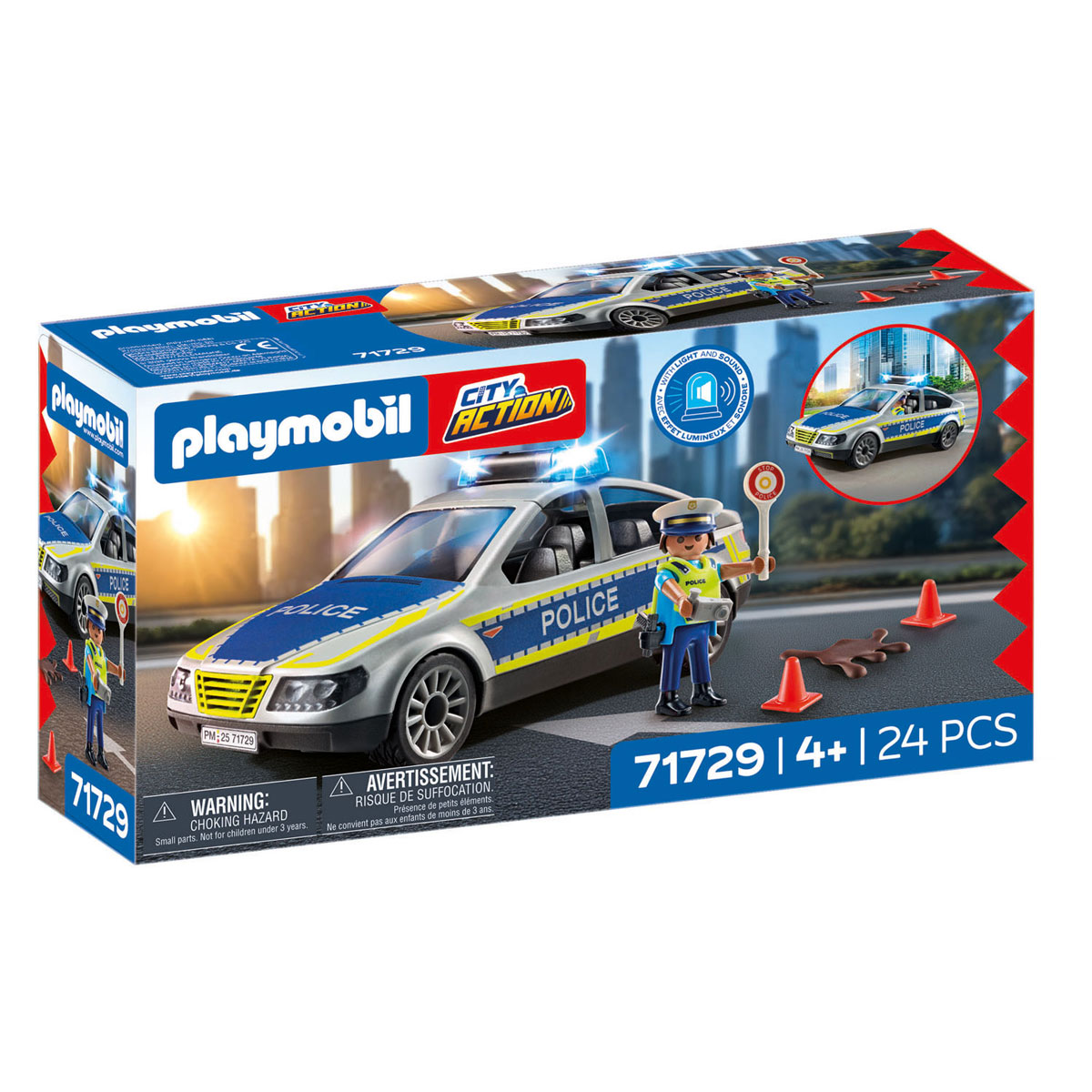 Voiture de patrouille de police Playmobil Action Heroes, 24 pièces - 71729