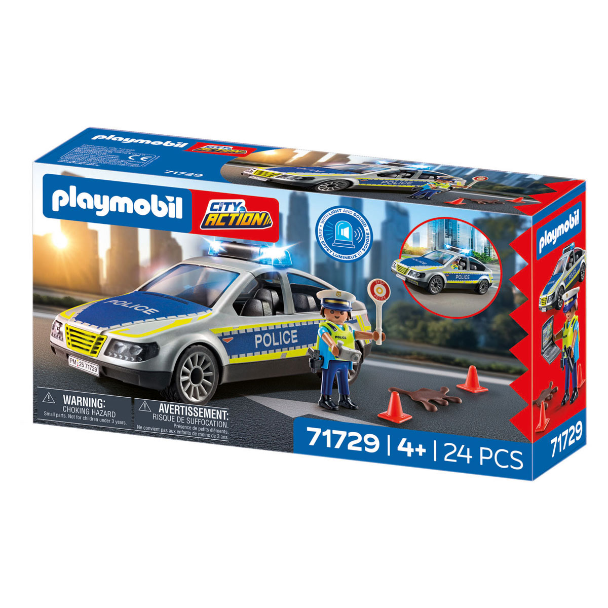 Voiture de patrouille de police Playmobil Action Heroes, 24 pièces - 71729