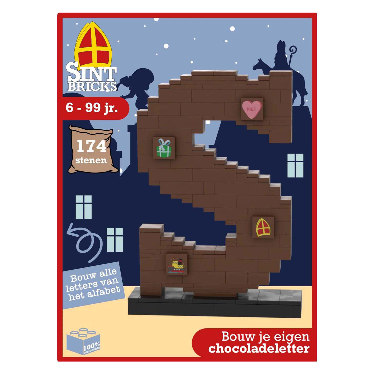 Bouwset Bouw je eigen Chocoladeletter - 174st.