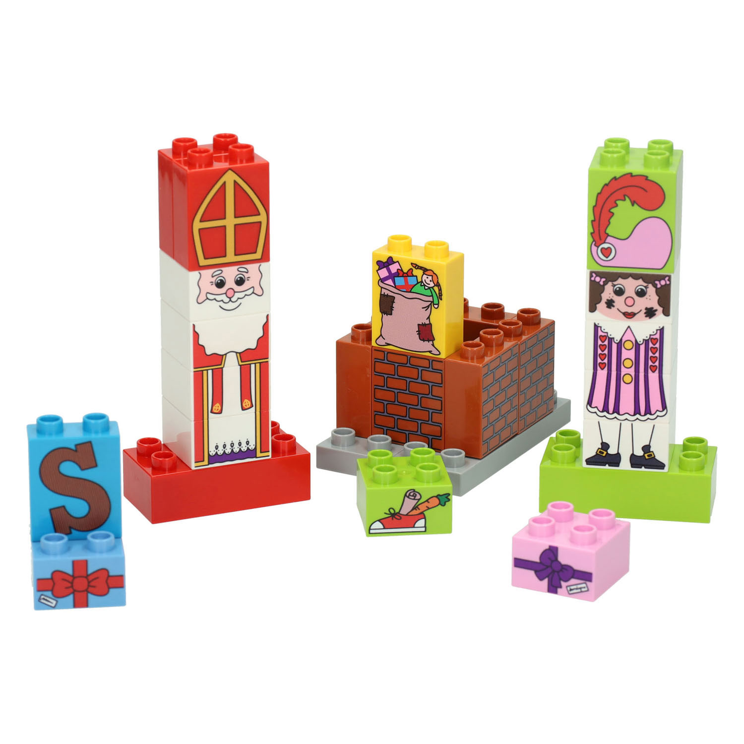 Bouwset Junior Sint en Piet Schoorsteen met Pakjes - 27st.