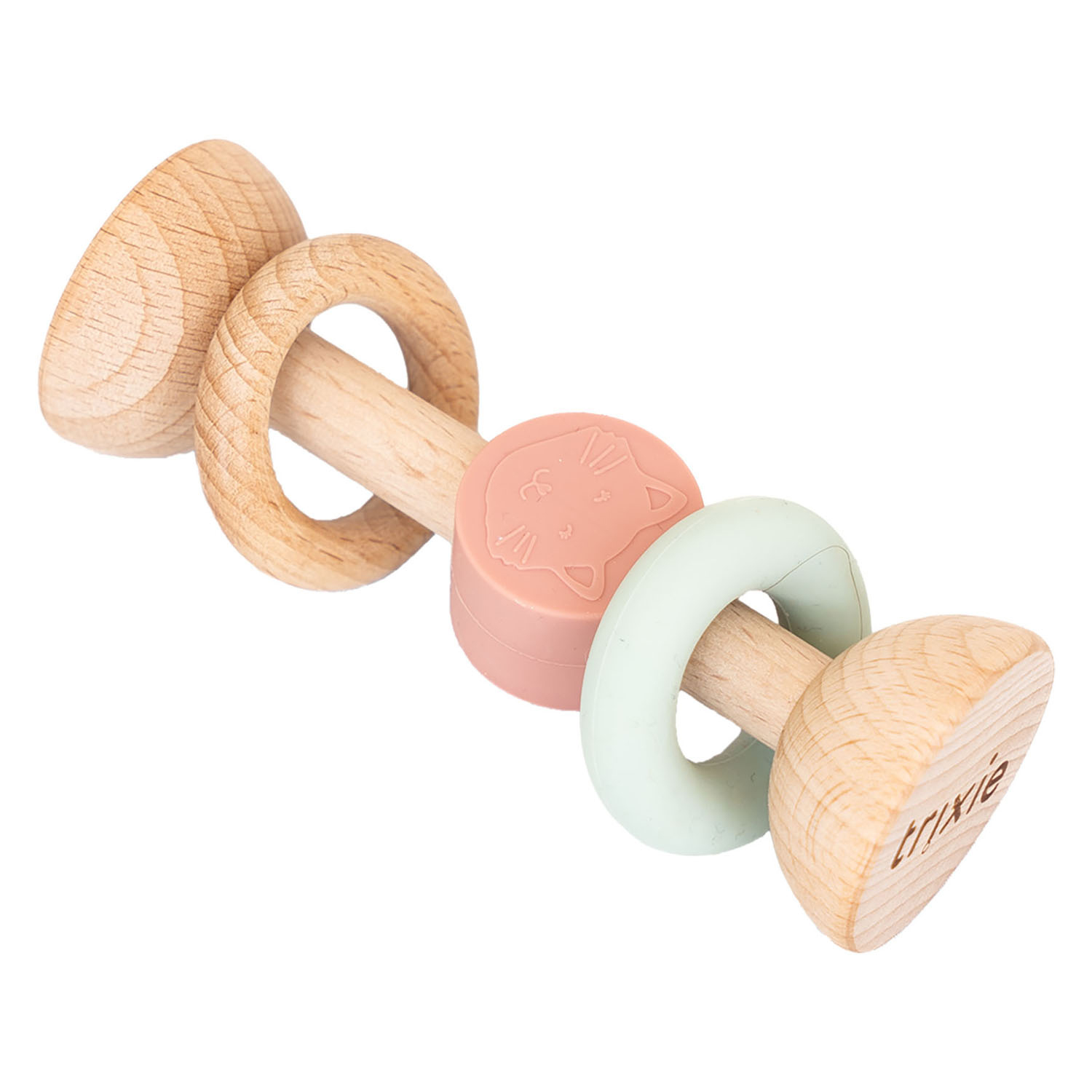 Hochet en bois et silicone Trixie - Mme. Chat