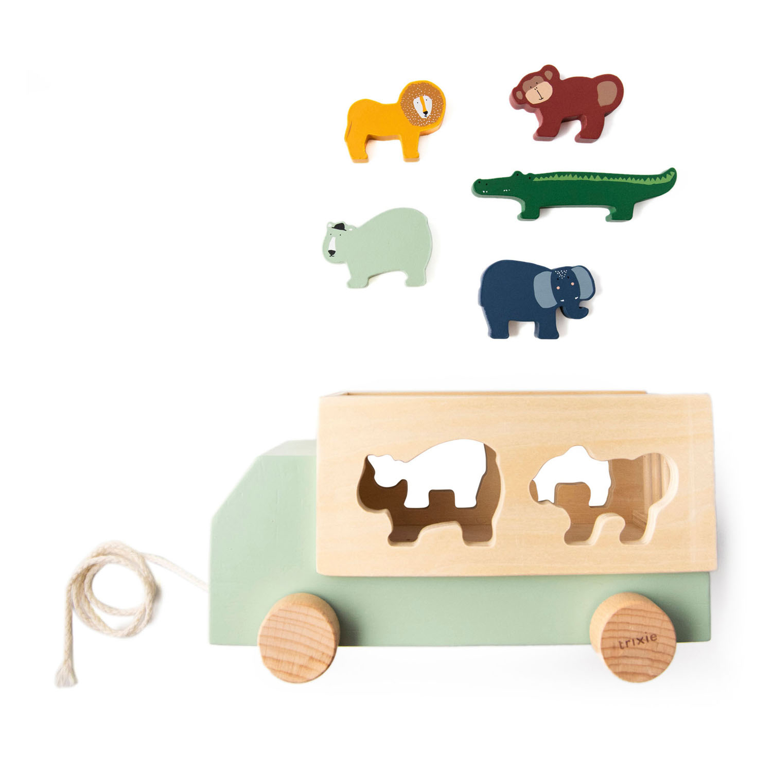 Trixie Trieuse de Formes en Bois Camion Animal, 6 pcs.