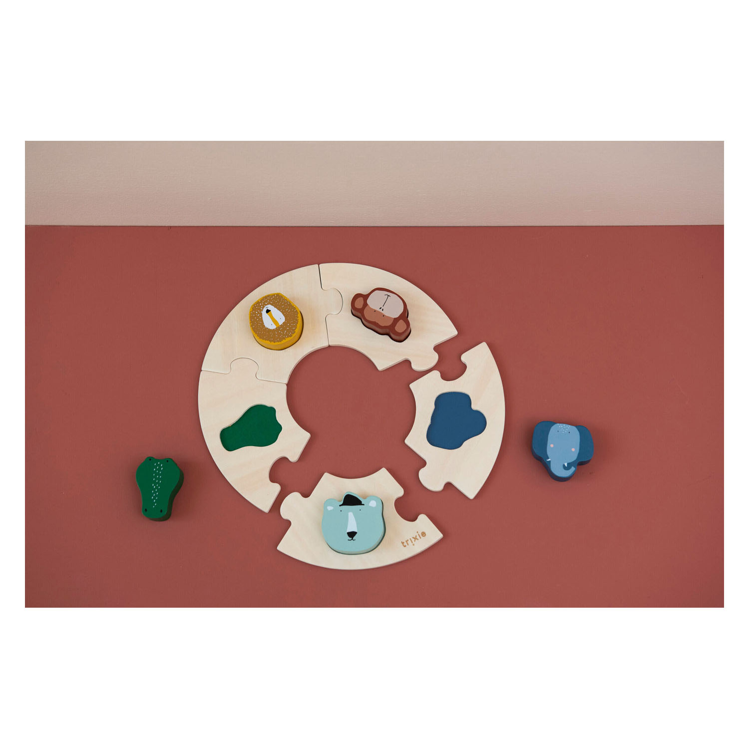 Trixie Puzzle Rond en Bois Animaux, 10 pcs.