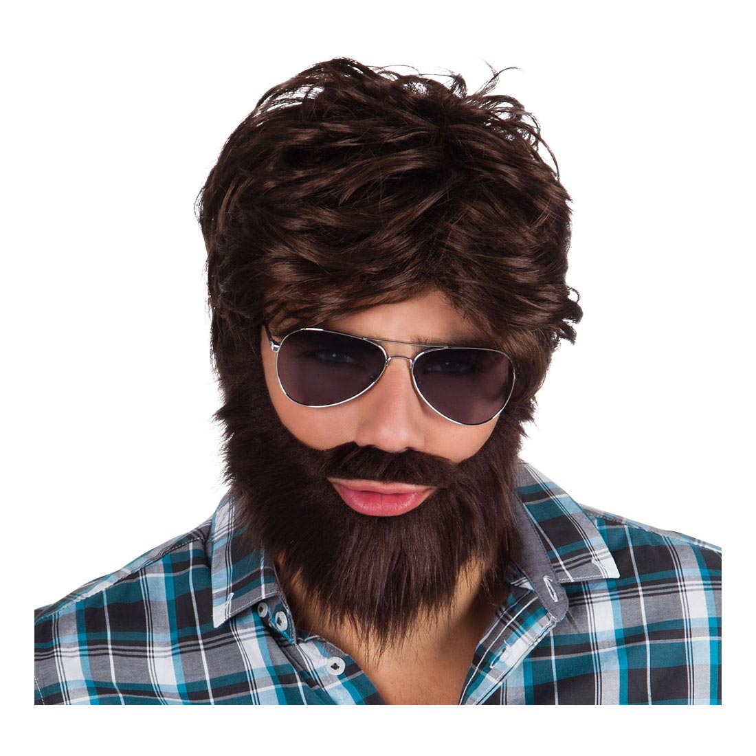 Perruque avec barbe et moustache