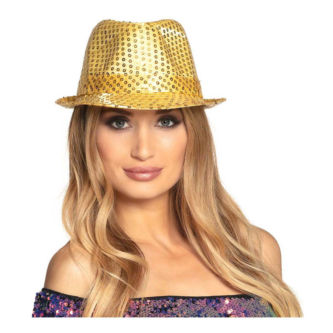 Chapeau Popstar Paillettes Or