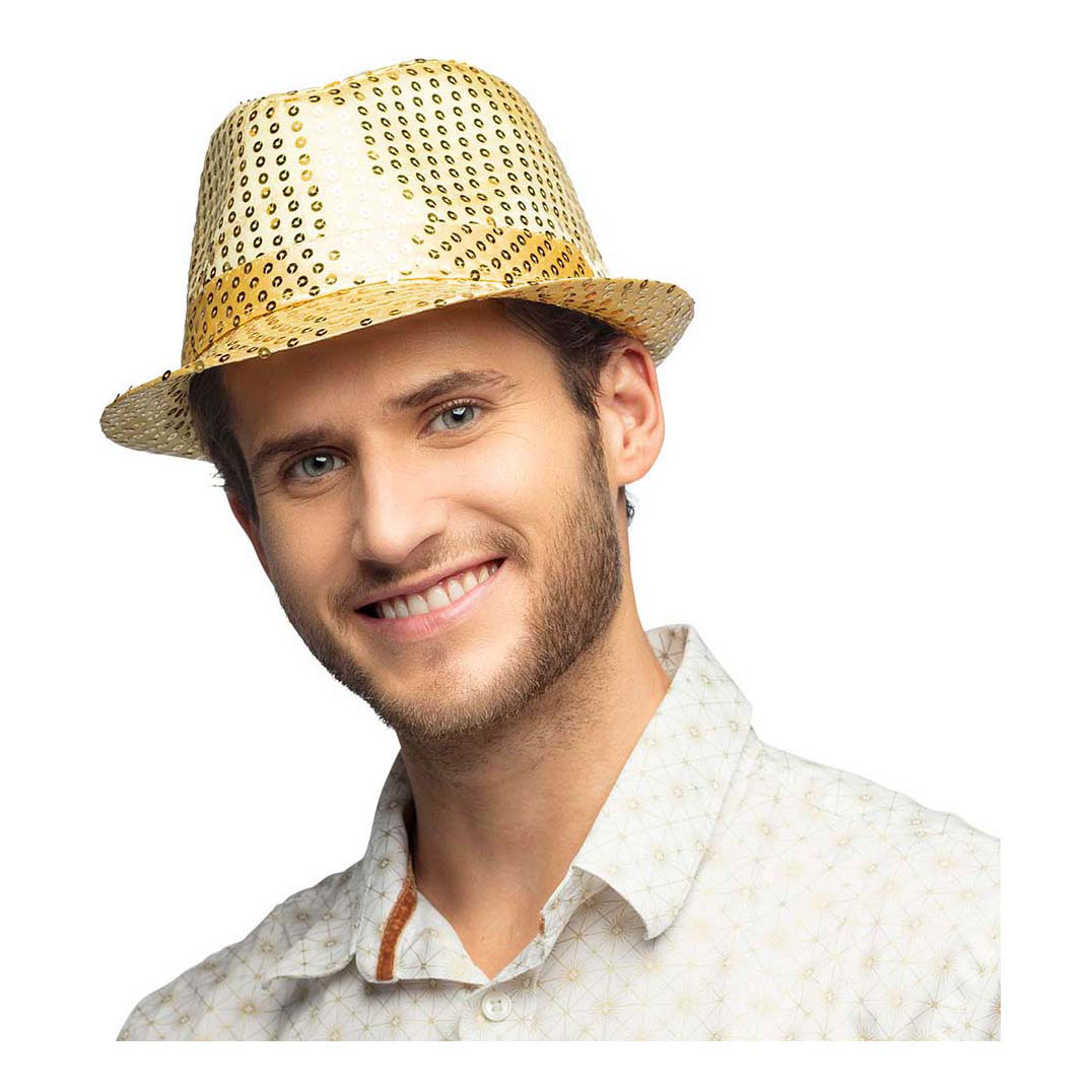 Chapeau Popstar Paillettes Or