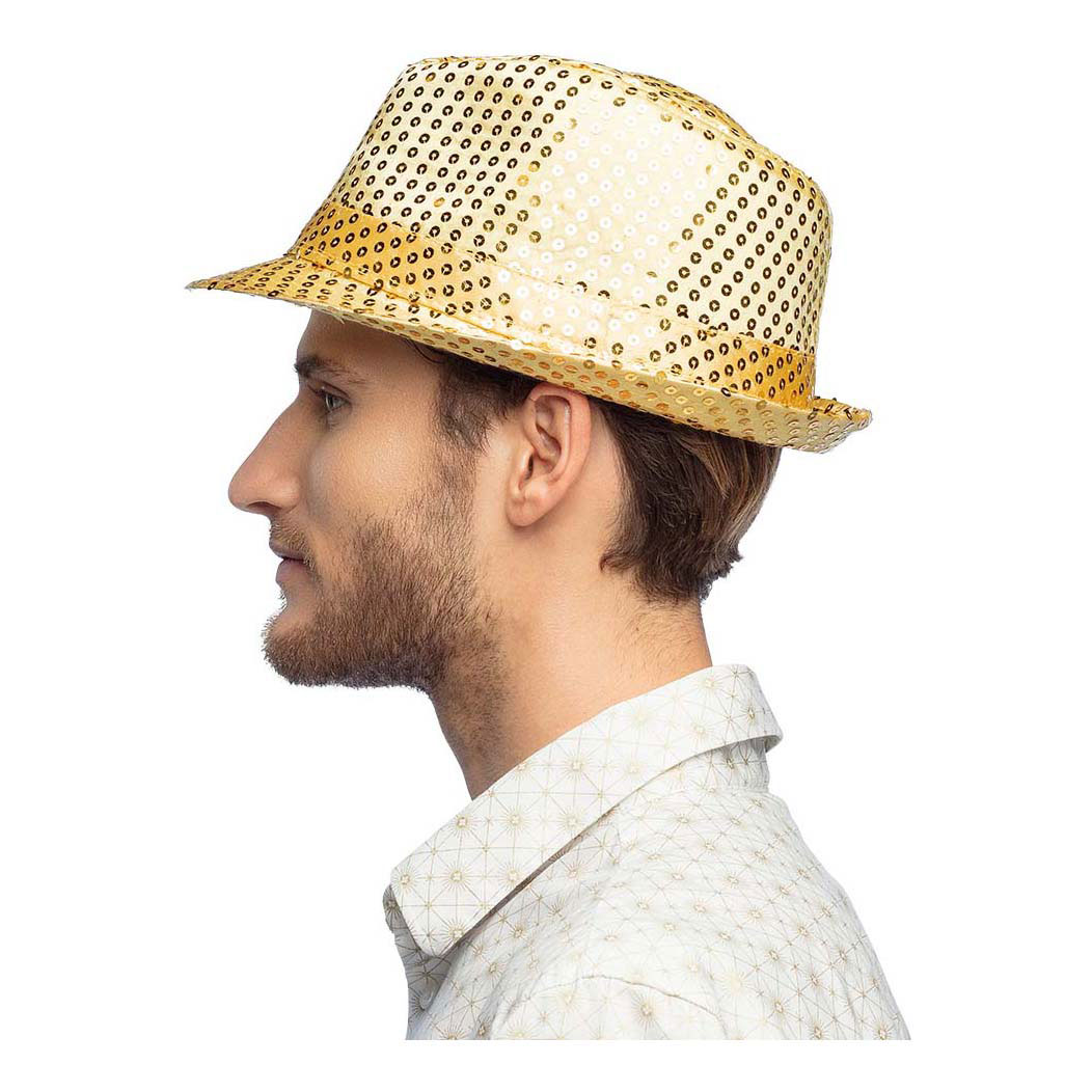 Chapeau Popstar Paillettes Or