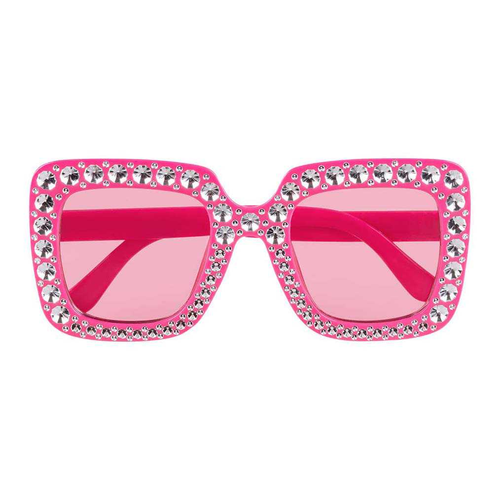 Lunettes de fête Bling Bling Rose vif