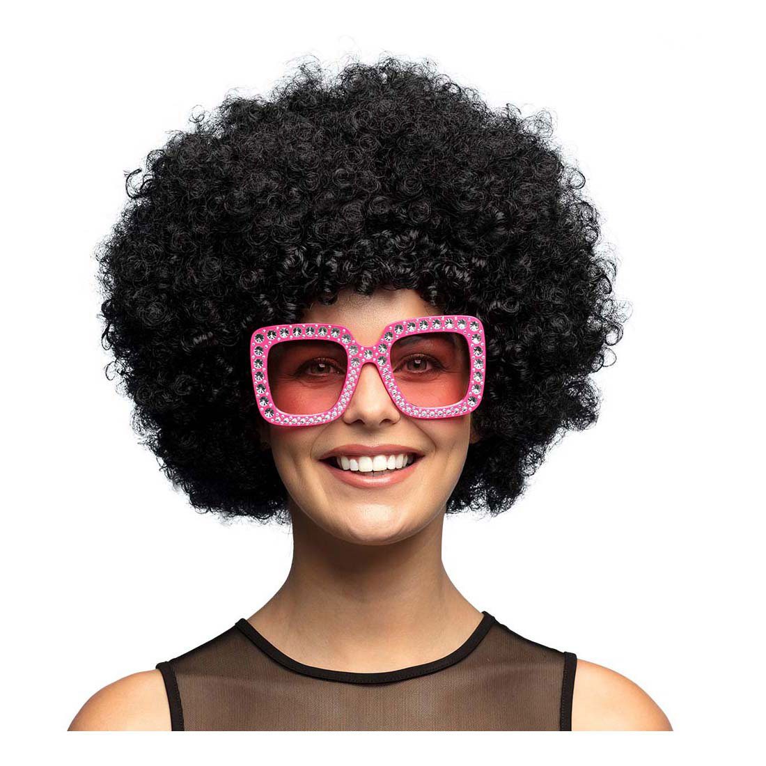 Lunettes de fête Bling Bling Rose vif