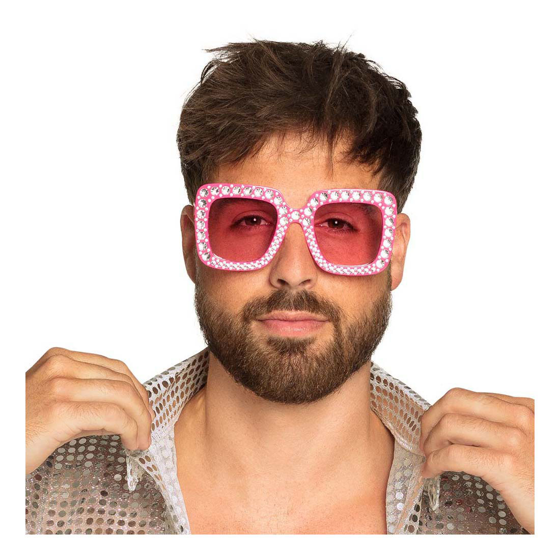 Lunettes de fête Bling Bling Rose vif