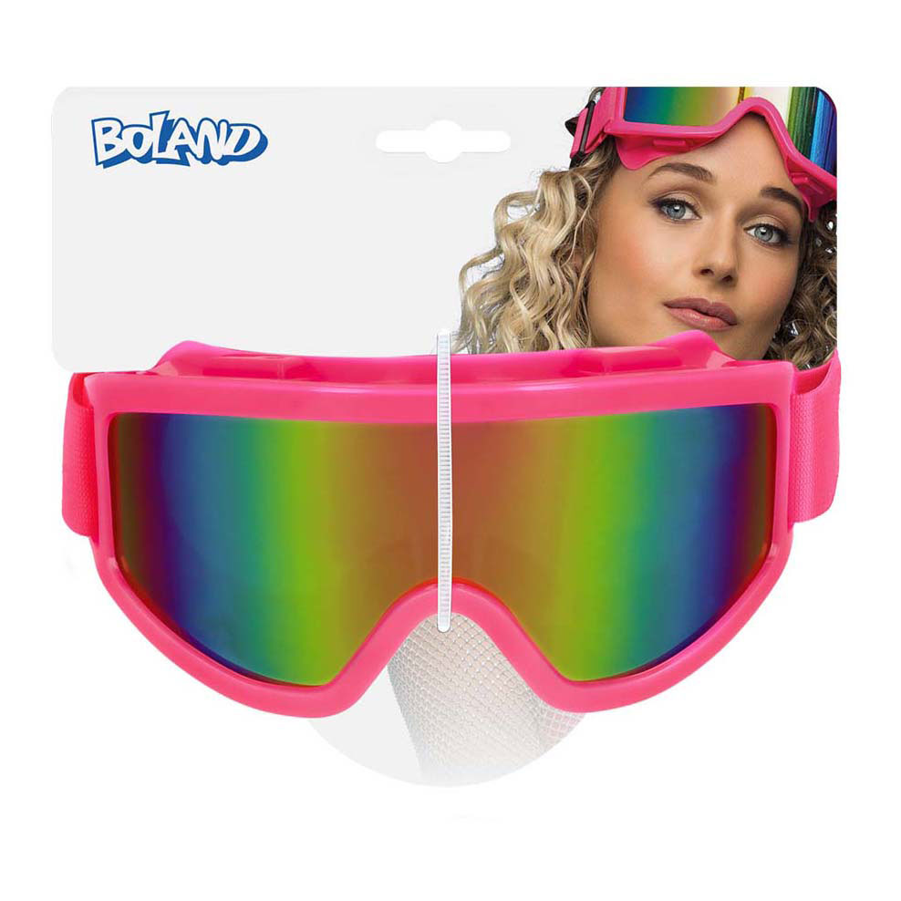 Lunettes de ski Party rose fluo