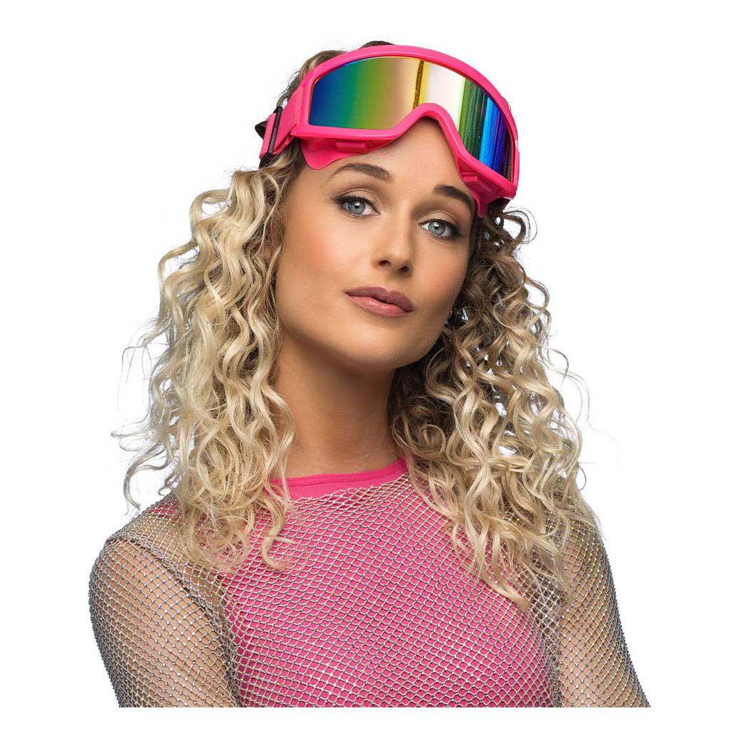 Lunettes de ski Party rose fluo