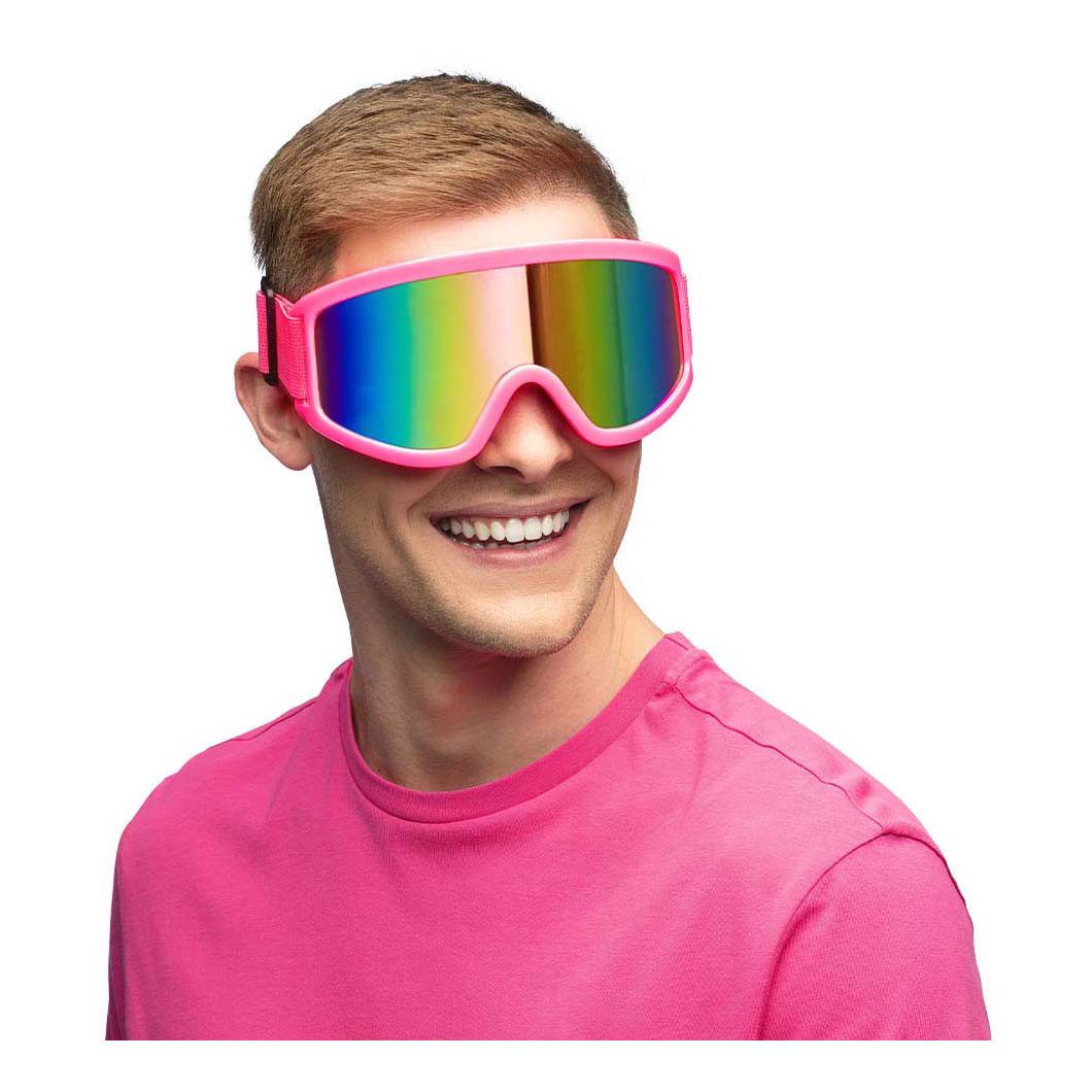 Lunettes de ski Party rose fluo