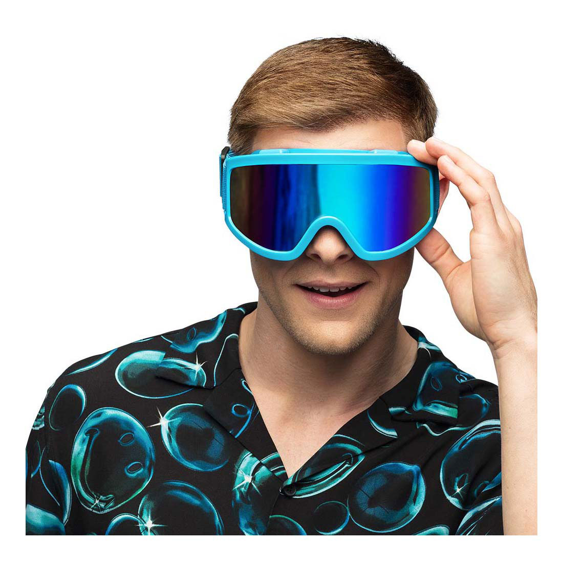 Party Skibrille Neonblau