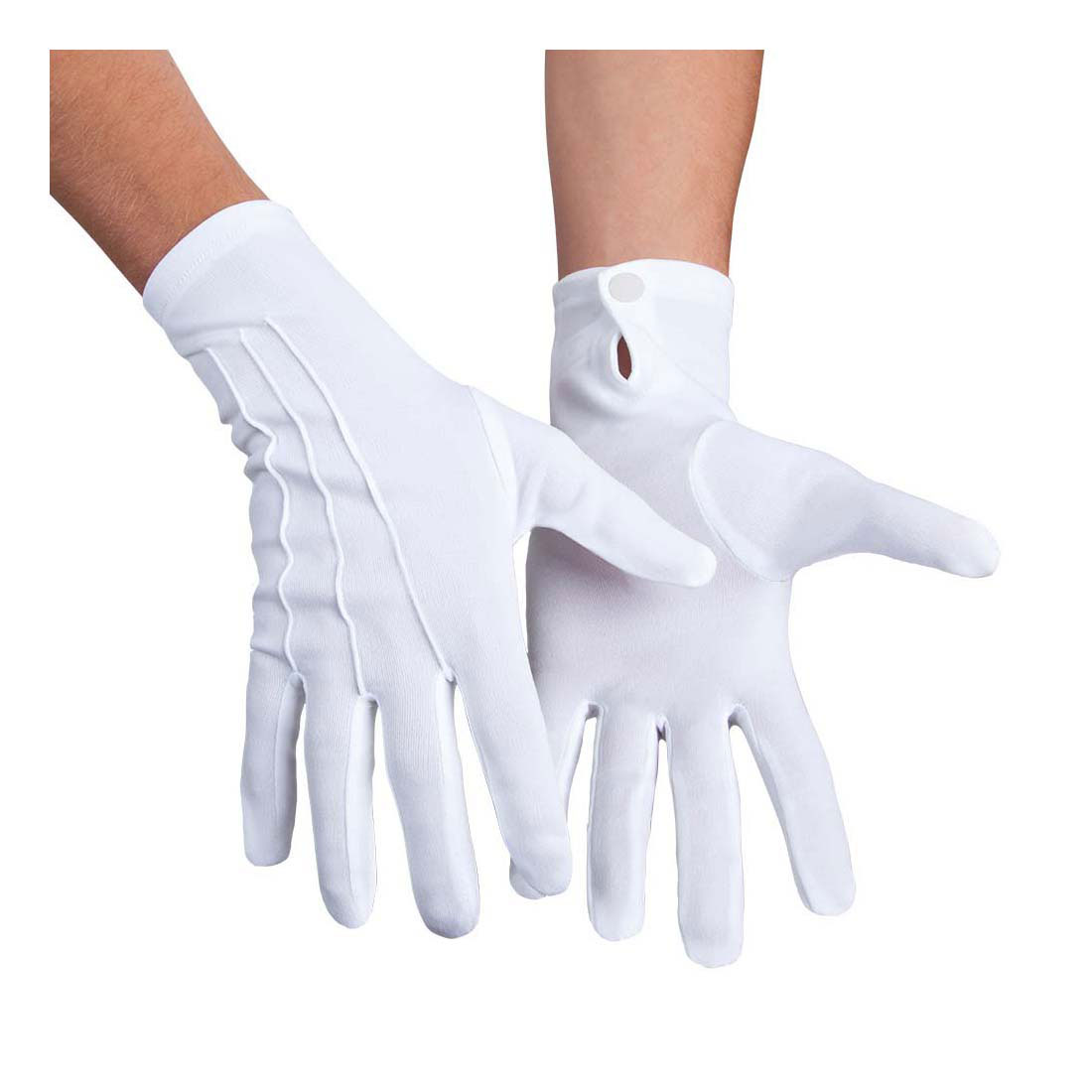 Handschoenen met Drukknop Wit XL